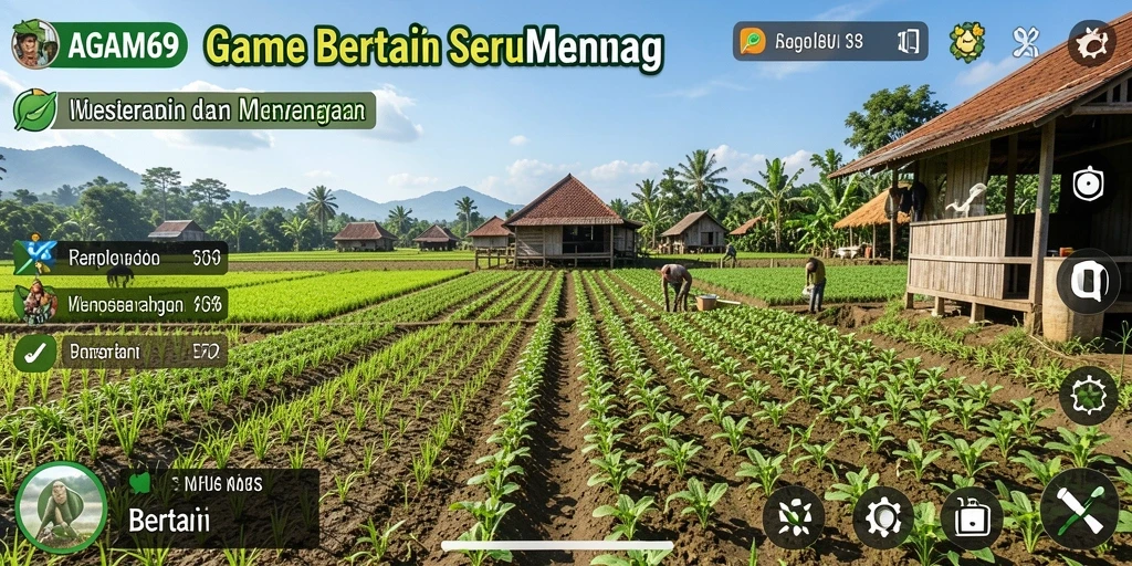 Antarmuka AGAM69 menampilkan berbagai pilihan bertani.