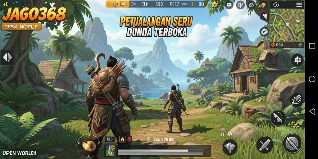 Tampilan antarmuka JAGO368 yang menakjubkan dengan dunia terbuka.