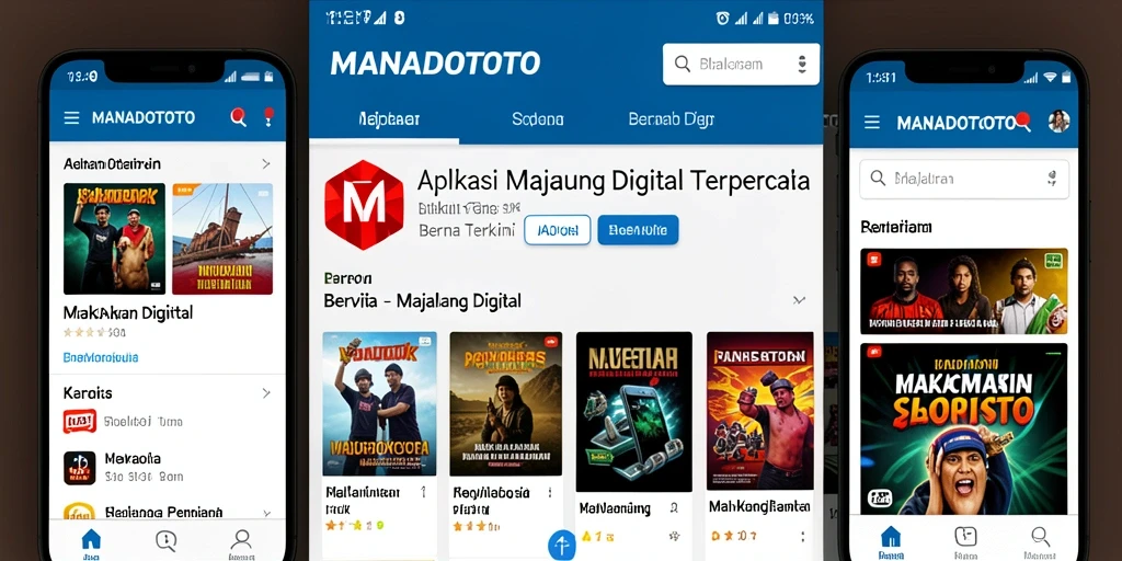 Tampilan antarmuka aplikasi MANADOTOTO dengan fitur Majalah Digital yang menarik.