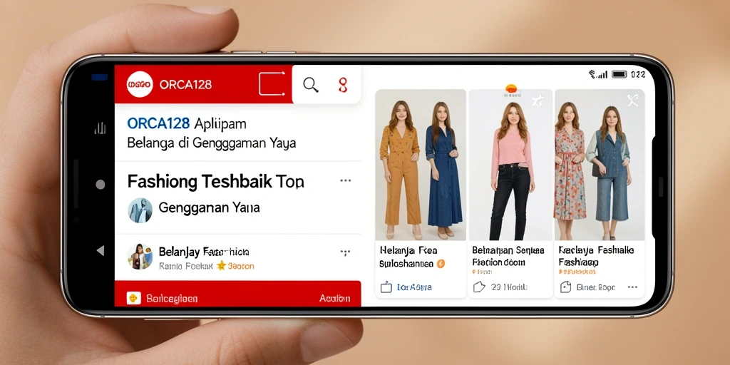 Tampilan antarmuka ORCA128 yang modern dan nyaman untuk berbelanja fashion.
