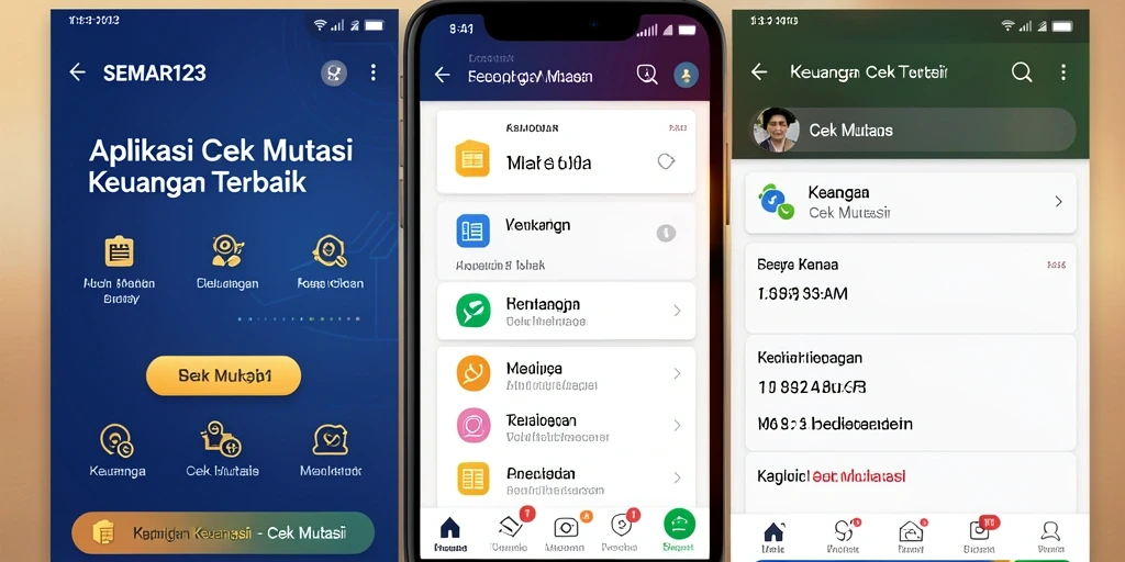 Antarmuka SEMAR123 menampilkan mutasi transaksi keuangan.