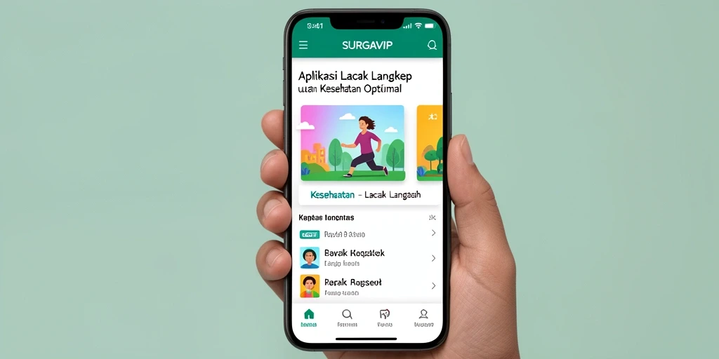 Antarmuka SURGAVIP yang intuitif dengan fitur lacak langkah.
