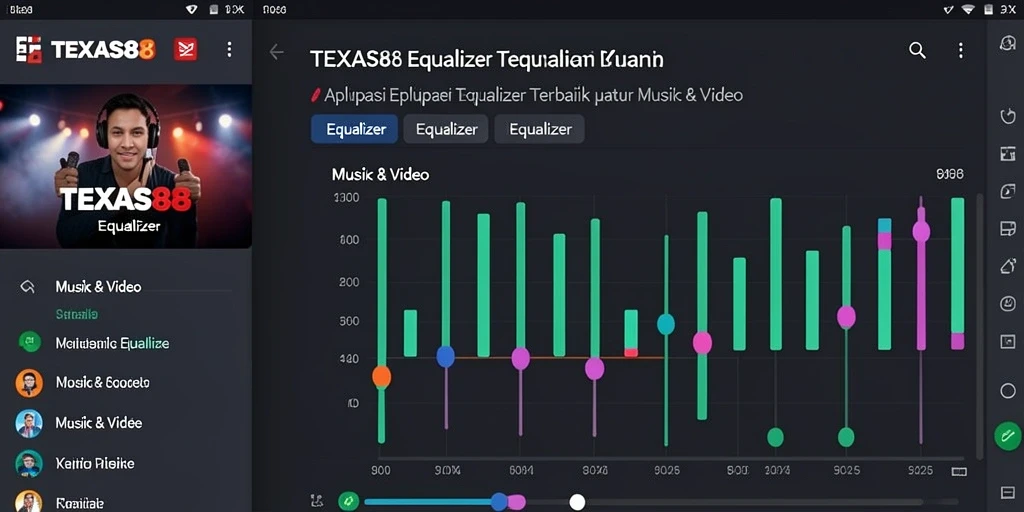 Tampilan antarmuka dan fungsi Equalizer TEXAS88 yang sederhana dan efektif.